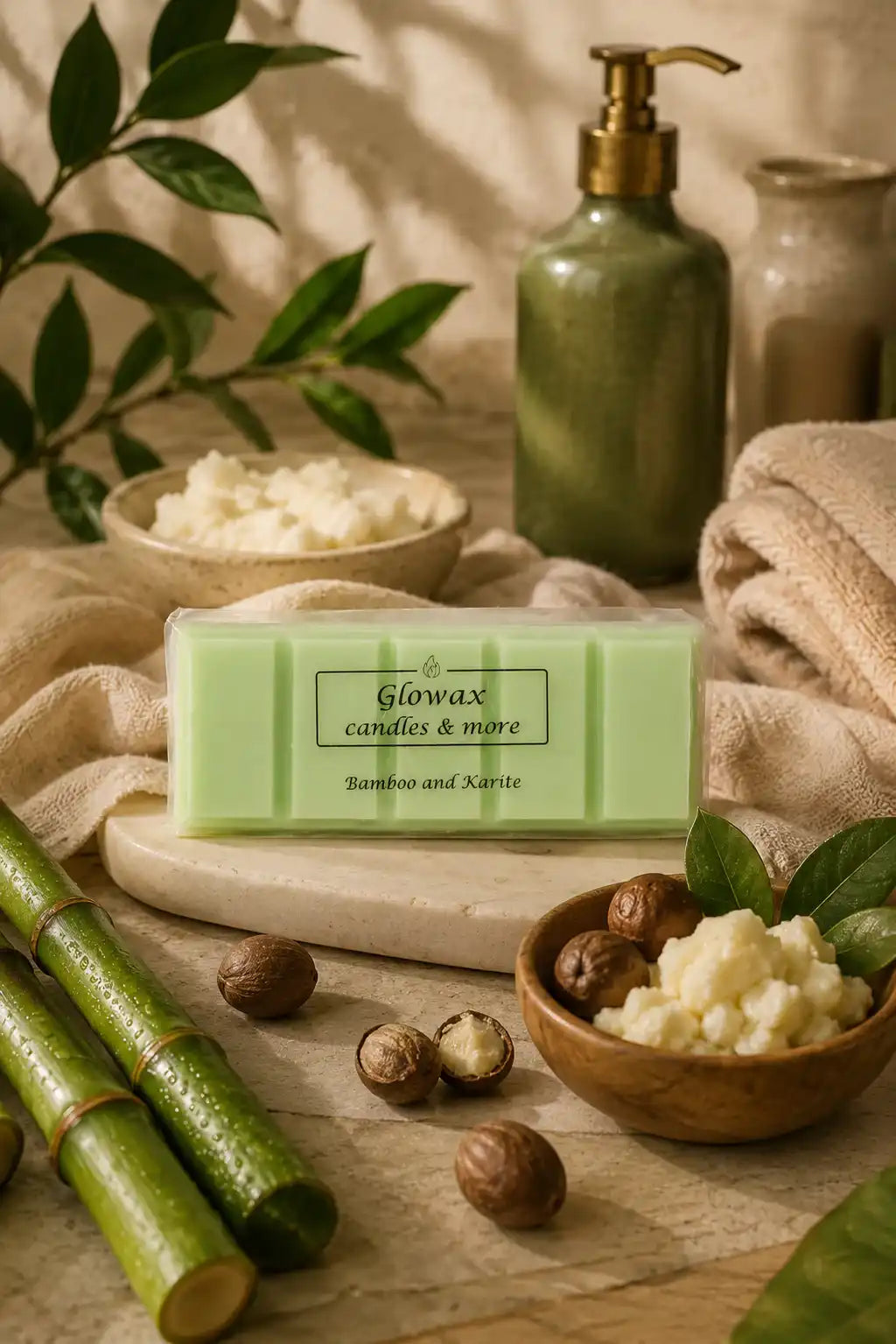 Αρωματική μπάρα κεριού Glowax με άρωμα Bamboo & Karite