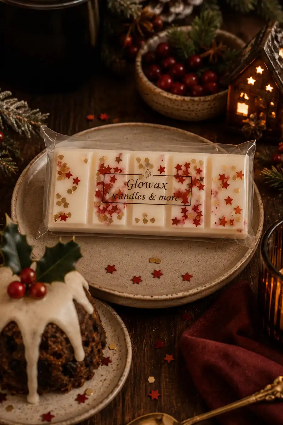 Αρωματική μπάρα κεριού Glowax με άρωμα Christmas pudding
