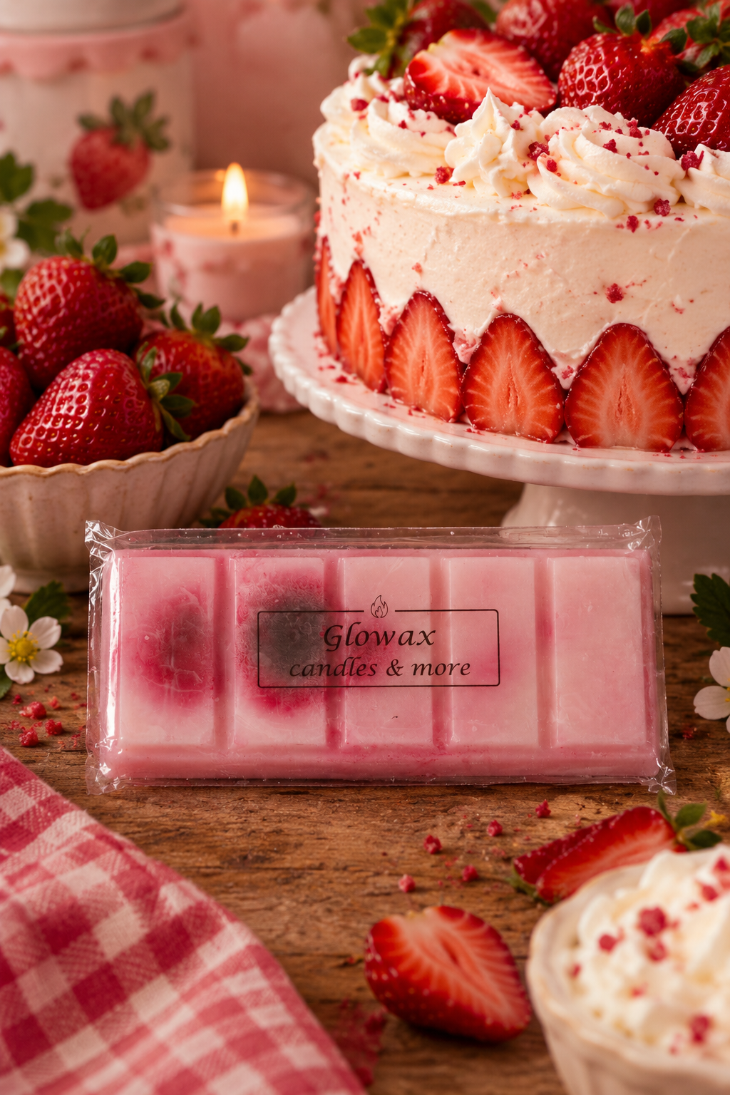 Strawberry cake wax melt