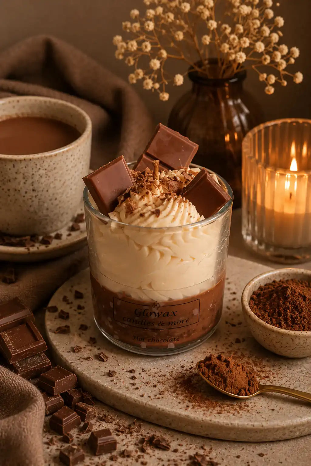 Κερί σόγιας Glowax με άρωμα Hot Chocolate