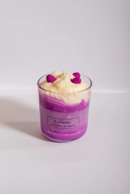 χειροποίητο κερί σόγιας Blueberries & Peach Dessert - Glowax