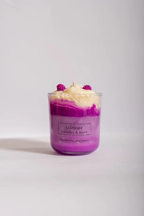 χειροποίητο κερί σόγιας Blueberries & Peach Dessert - Glowax