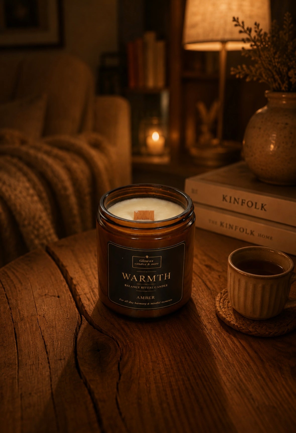 Glowax Warmth αρωματικό κερί με άρωμα κεχριμπαριού για ισορροπία