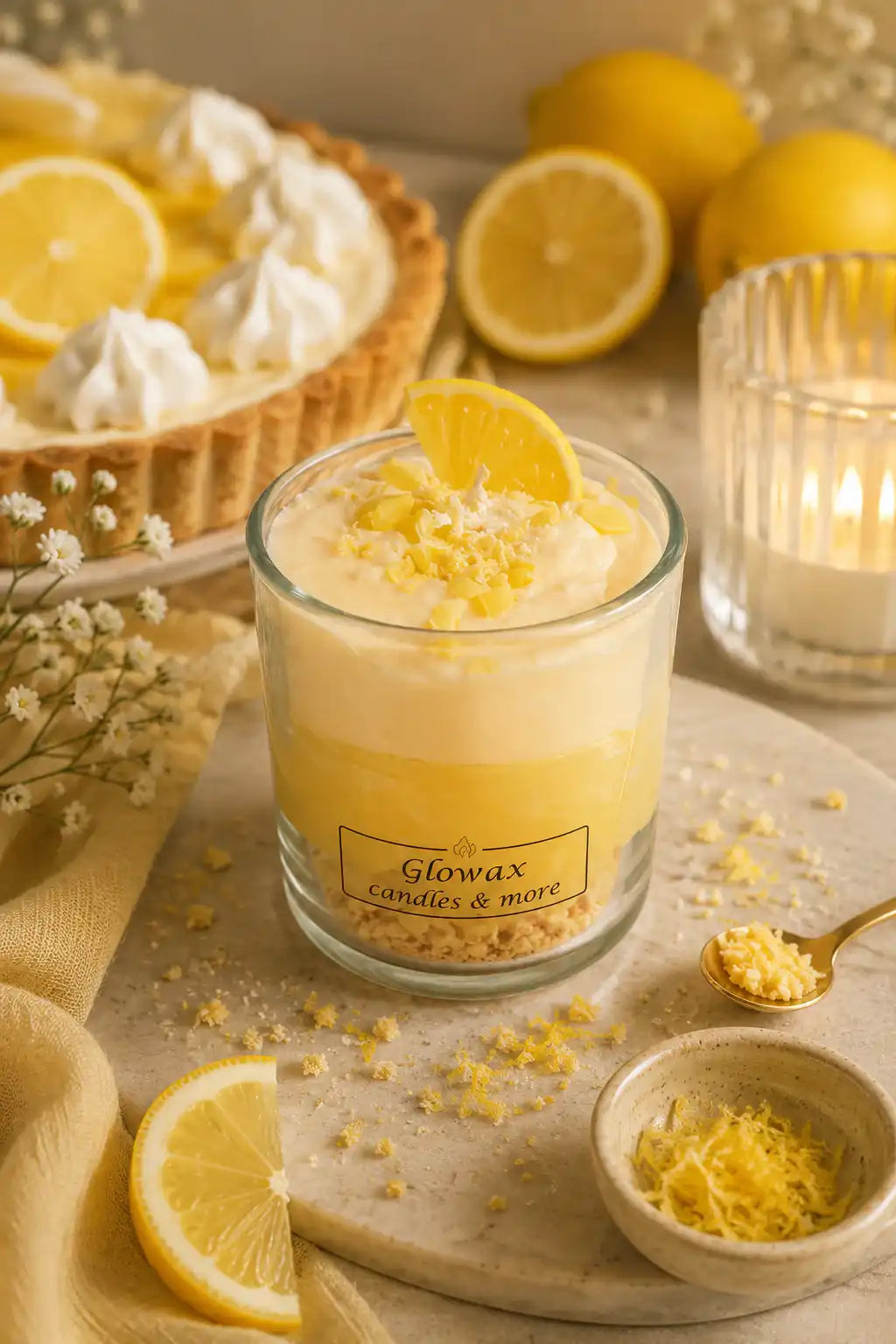 Κερί σόγιας Glowax με άρωμα Lemon pie