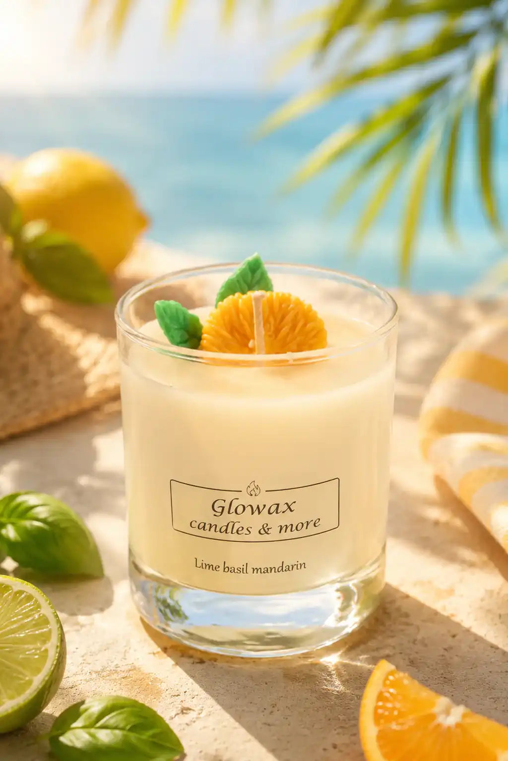 Κερί σόγιας Glowax με άρωμα Lime Basil Mandarin