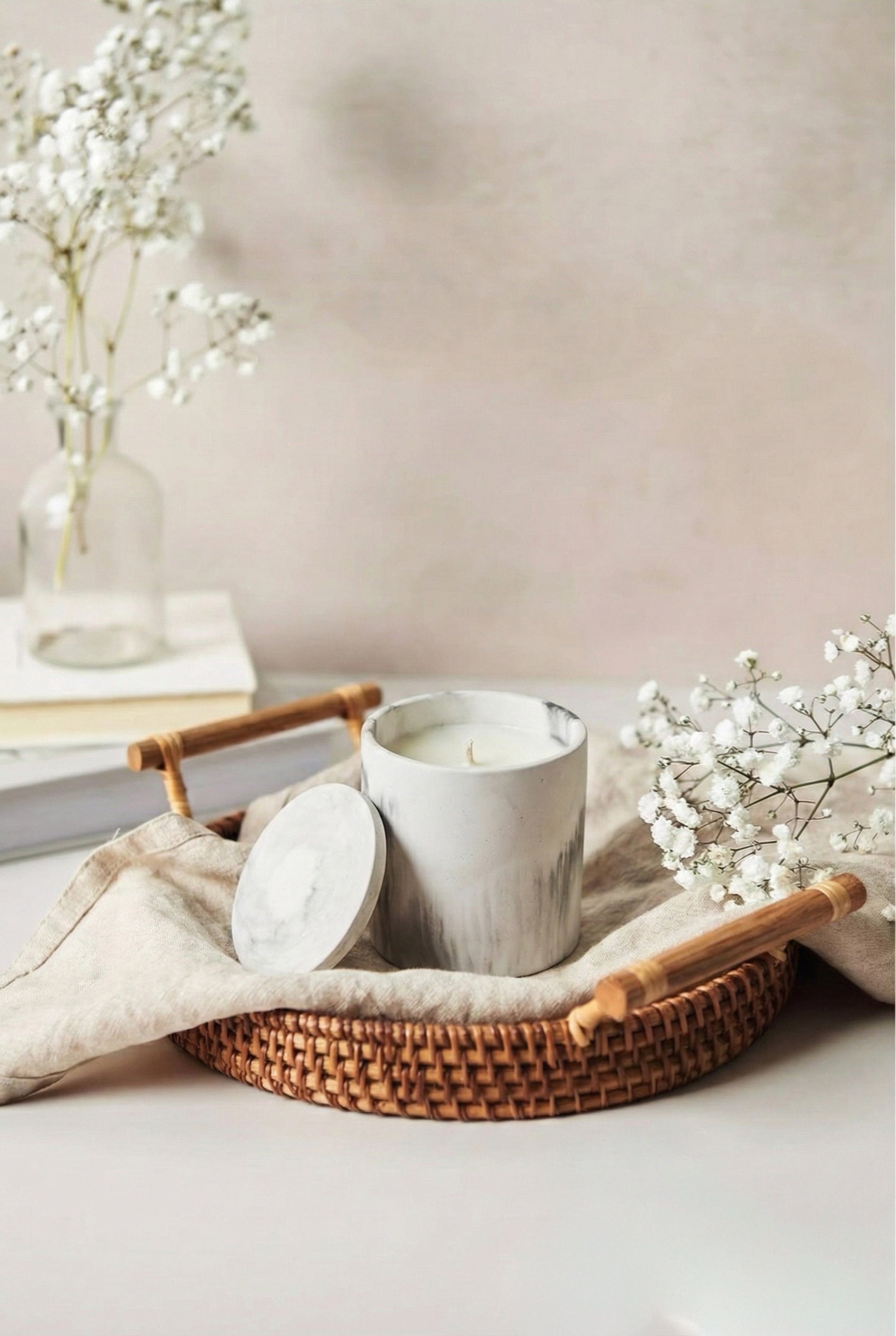 χειροποίητο κερί σόγιας Ethereal Glow marble - Glowax